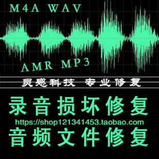 录音笔音频文件WAV AMR录音损坏修复恢复降噪M4a录音手机录音修复