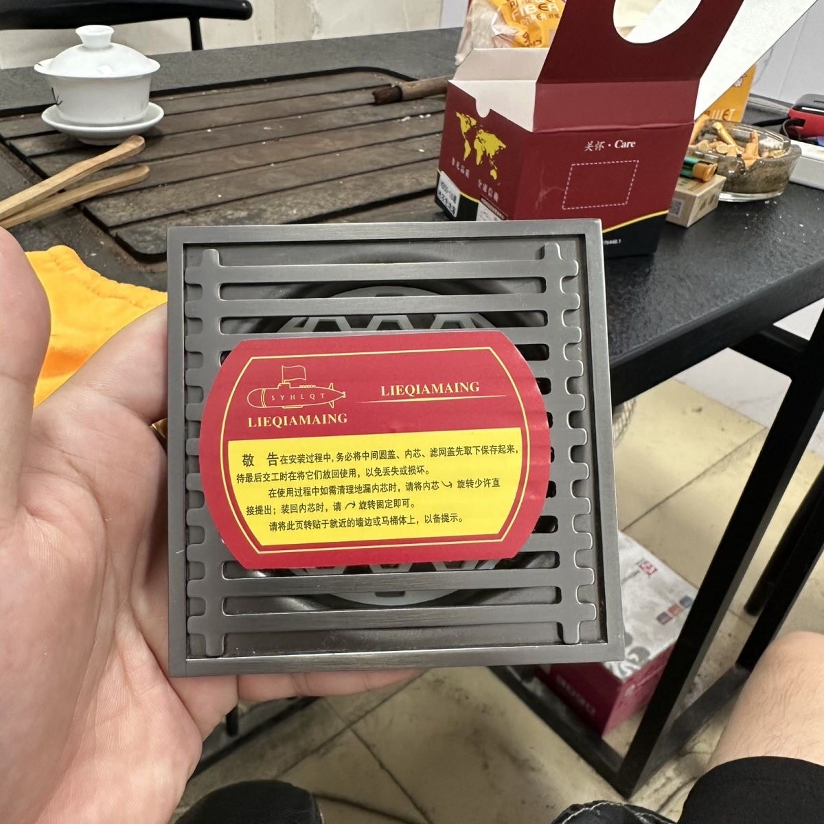 地漏枪灰色全铜卫生间淋浴洗衣机专用防臭方形酒店装潢店家用商用
