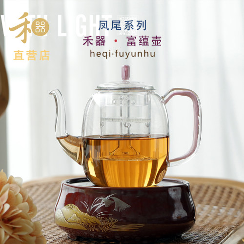 禾器小清新高硼硅玻璃玻璃煮茶壶