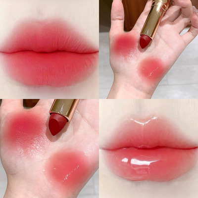 SHAQINUO双头固色雨衣口红哑光