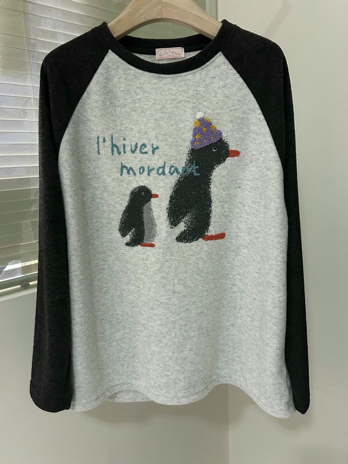 直邮 lakerr正品 25fw 首尔印象韩代可爱戴帽企鹅毛巾棉插肩T恤女