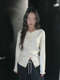 温柔花边显瘦修身 25fw 混羊毛针织开衫 女秋季 直邮 新款 FORMAL