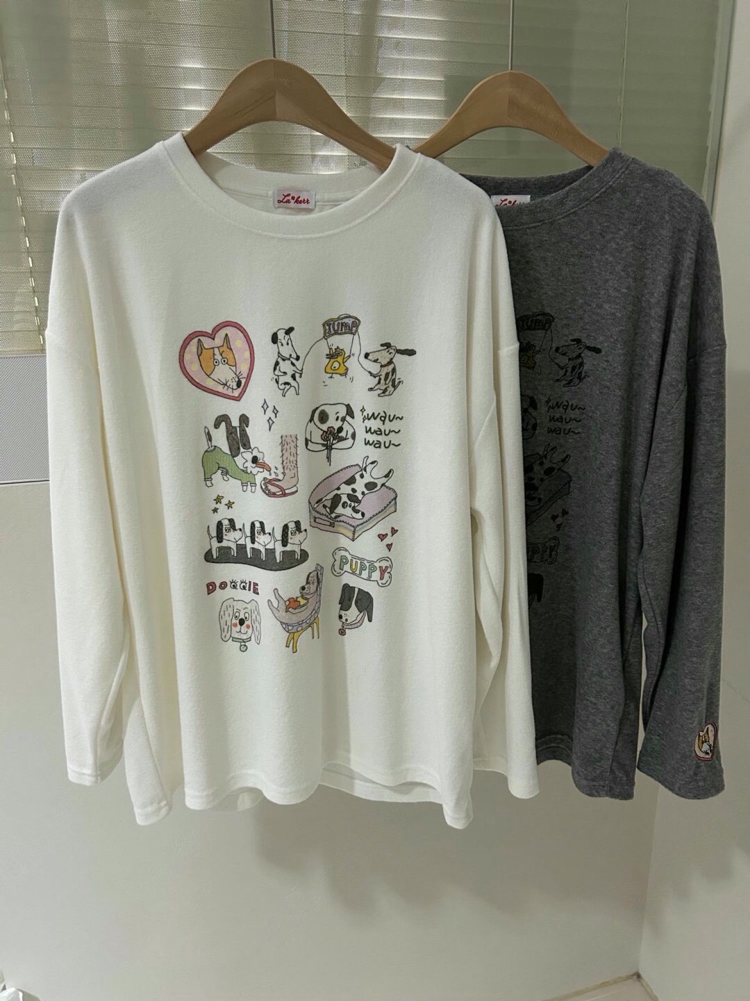 直邮 lakerr正品 25fw 首尔印象韩代可爱刺绣小狗卡通毛巾棉T恤女