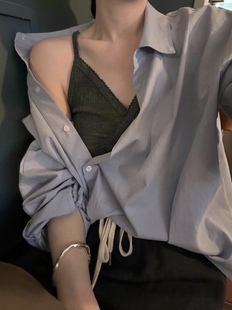 直邮 wearraw 25fw 小众设计慵懒斜排扣翻领休闲衬衫女秋季新款