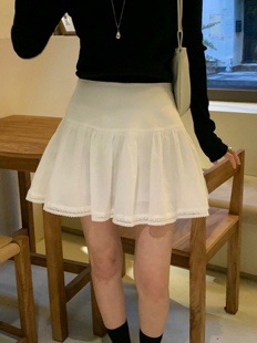 东大门代购 26SS 少女纯欲风高腰提花花边迷你半身短裙 over all