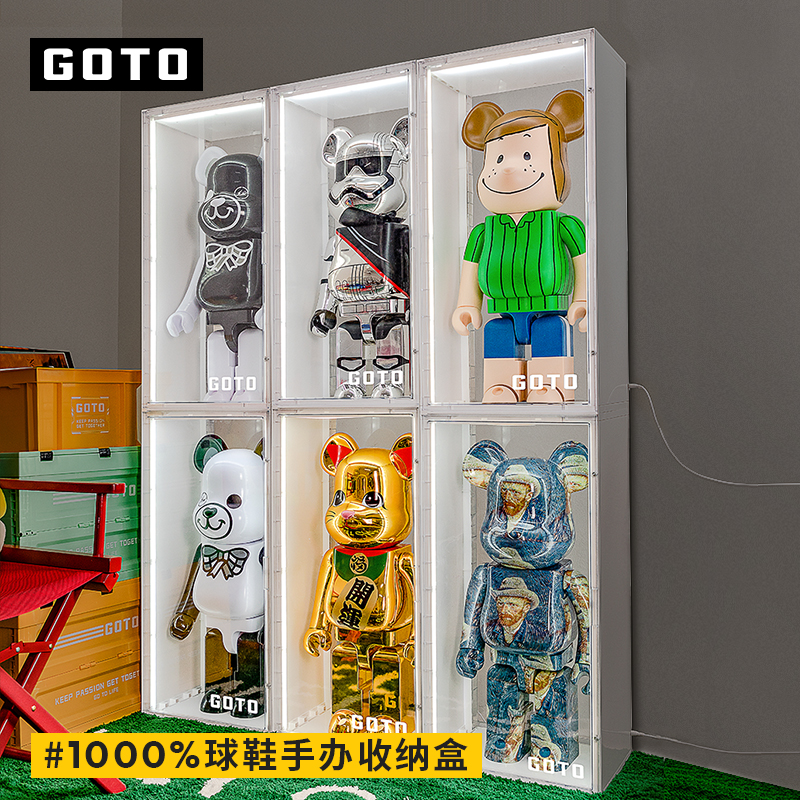 GOTO潮玩手办盒积木暴力熊展示柜