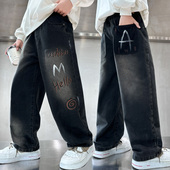 秋装 弹力牛仔长裤 新款 男宝韩版 外穿 中大童儿童休闲长裤 男童牛仔裤