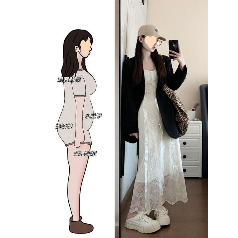 春装搭配一整套大码胖西装外套蕾丝吊带连衣裙韩系漂亮套装裙女
