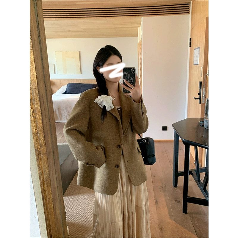 巨好看西装毛呢外套女显瘦上衣