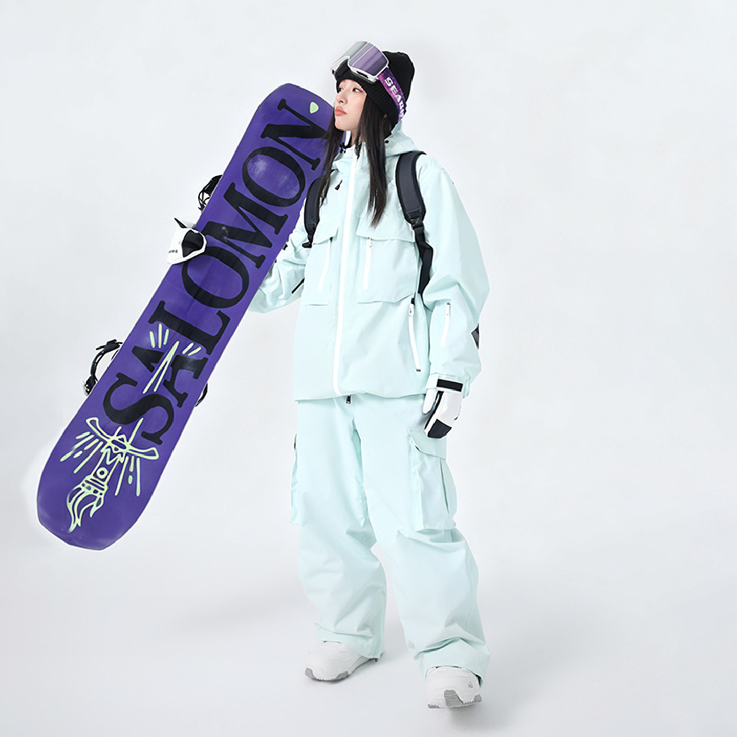 雪怡派专业工装加棉滑雪服女款3L专业保暖男士单板雪衣雪裤套装