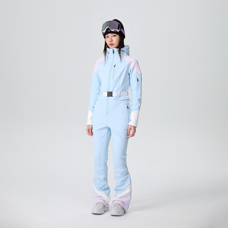 雪怡派专业双板修身连体滑雪服女款防风防水四面弹力滑雪服套装