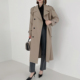 新款 英伦风双排扣长款 风衣女2026春季 卡其色宽松外套高级感大衣
