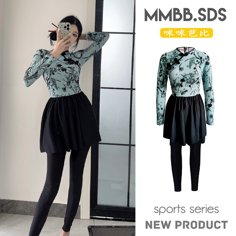 新中式防晒速干连体潜水服女大码