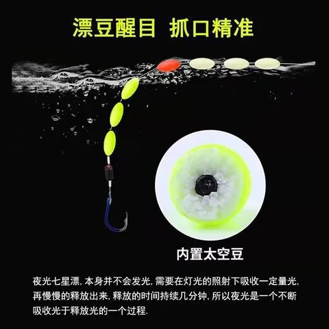 七星漂线组套装带鱼钩高灵敏度鱼线夜光单钩浮漂野钓鲫鱼单全套7