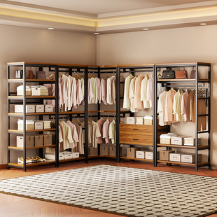 衣帽架开放式衣架卧室落地挂衣架衣橱组合房间置物架货架挂衣架子