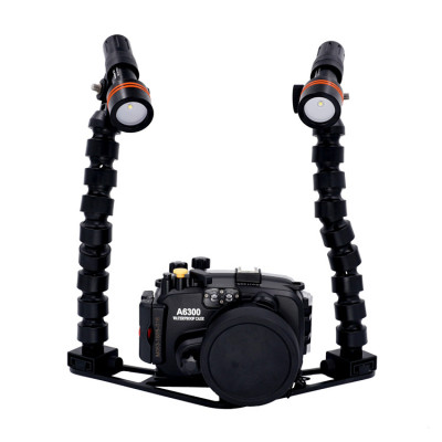 G12 G1X G16 S110 S120 RX100 A6300防水壳+D11V补光灯 蛇臂套装