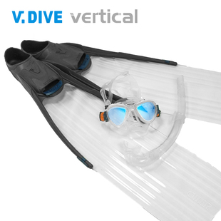 台湾威带夫全透明低容积潜水面镜呼吸管长脚蹼套装深潜自由潜装备