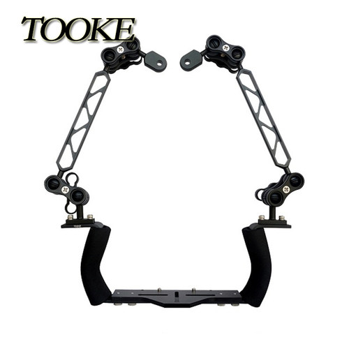 TOOKE双握把8寸灯臂套装 微单数码相机防水壳 底座套装潜水摄影