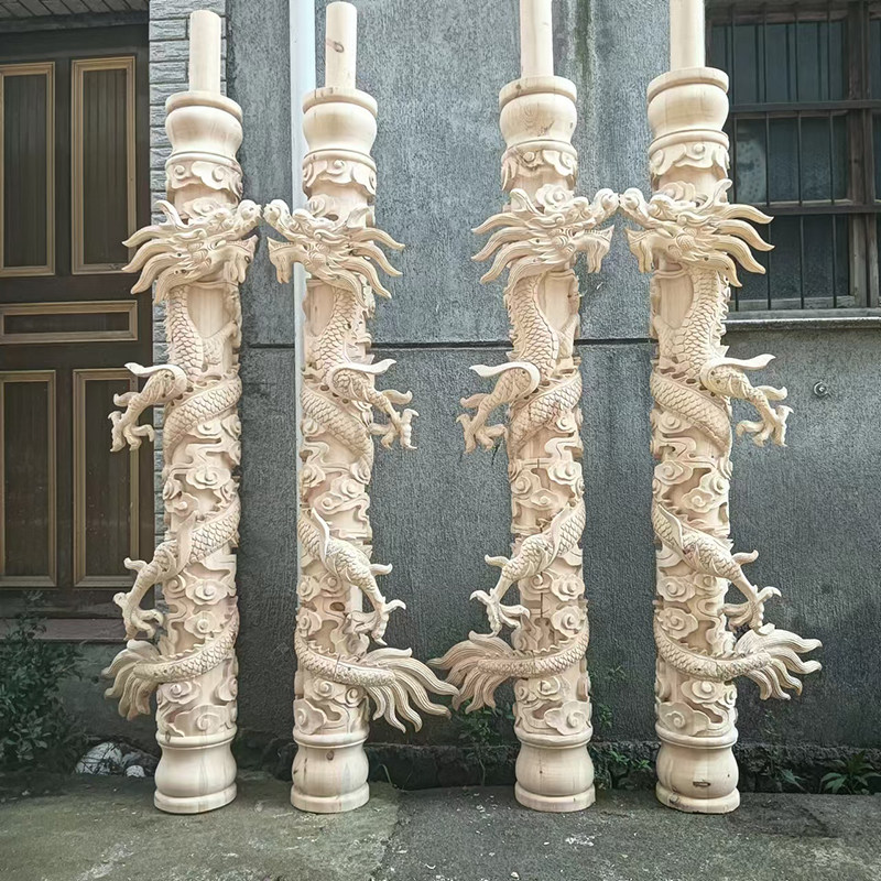 东阳木雕店东阳盘龙柱