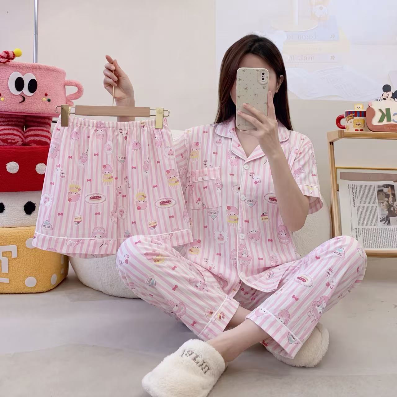 新款云朵棉三件套夏季家居服睡衣