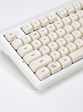极简小字体可爱猫咪细狗键帽PBT热升华KOA高度类moa球帽机械键盘