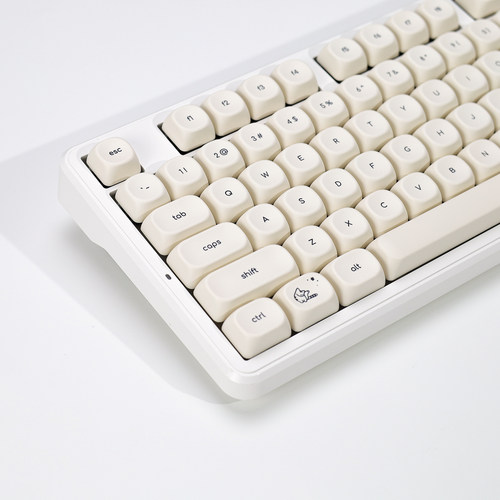 极简奶白小猫键帽MOA热升华PBT