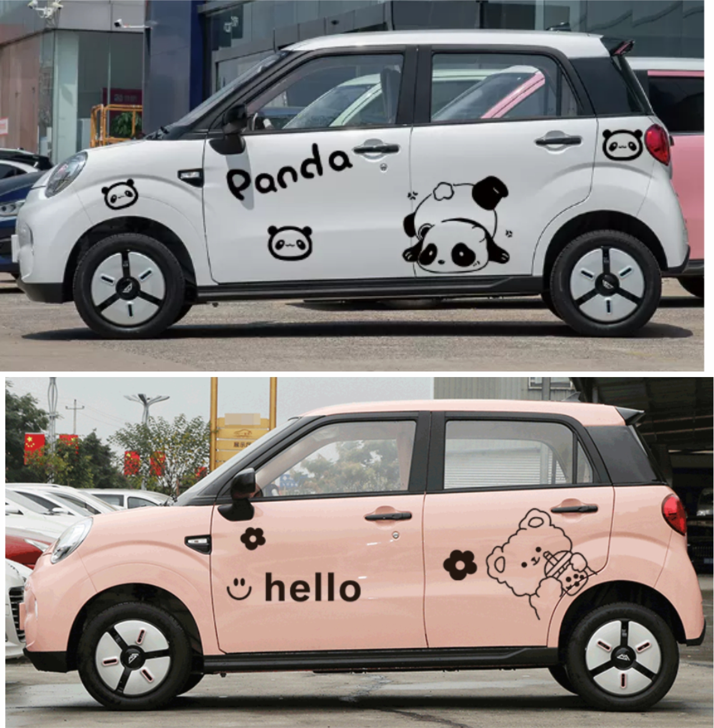 凌宝BOX车贴COCO爱莎龙猫卡通美少女可爱改装饰零跑T03汽车身贴纸