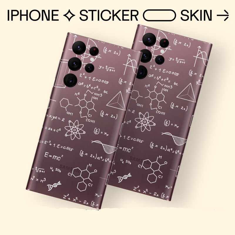 昂齐 iPhone数学公式贴纸手机壳保护膜个性创意科学图案贴膜