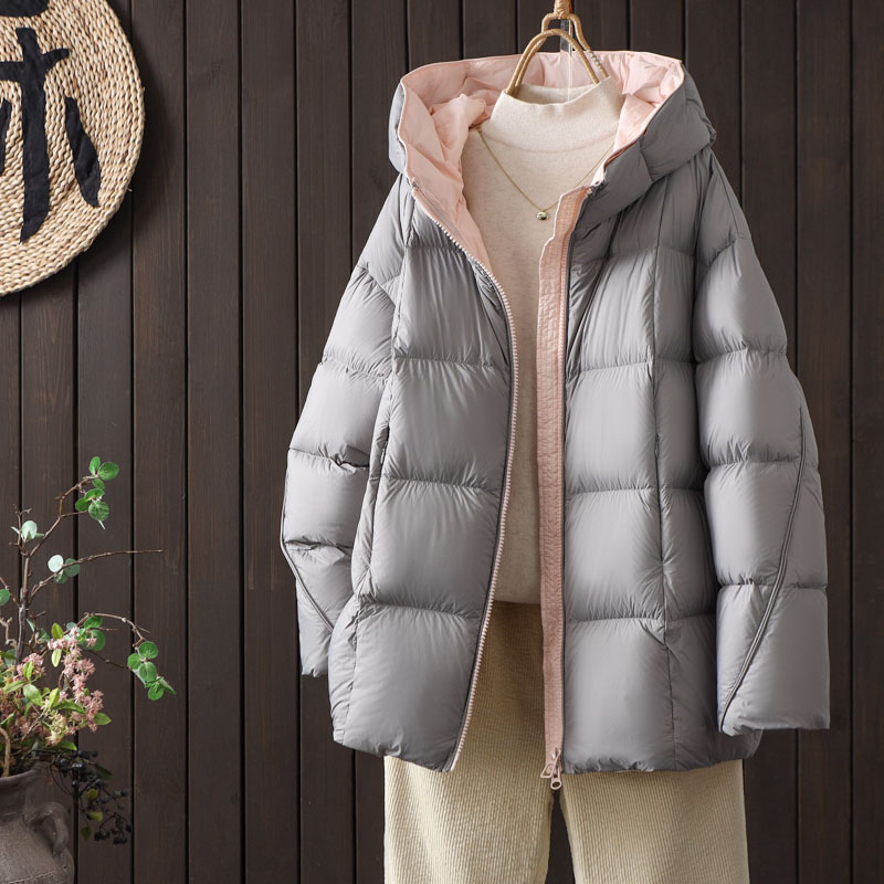 连帽羽绒服中长款抗寒加厚外套女