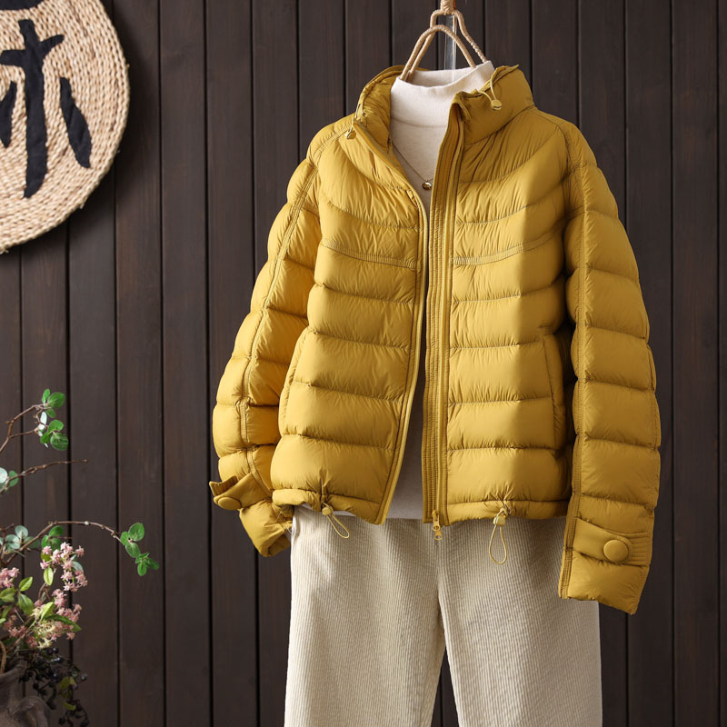 90白鸭绒加厚羽绒服排骨服外套女