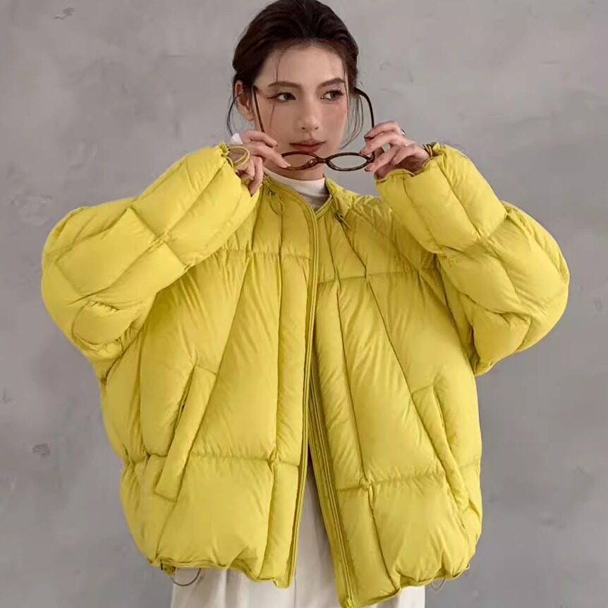 圆领羽绒服泡芙面包服慵懒风外套