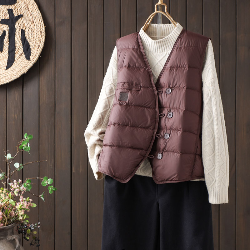 90白鸭绒轻薄羽绒服马甲减龄外套