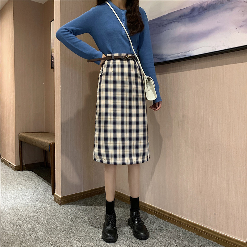 Real photo Han Feng Lange long and short lady's A-line skirt