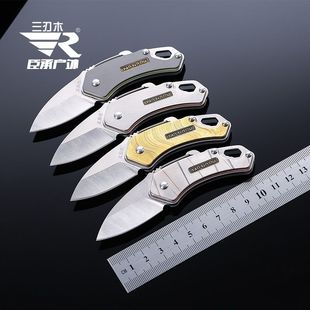 三刃木 正品折叠水果刀4077高硬度 便携 野营 求生 水果刀折叠刀