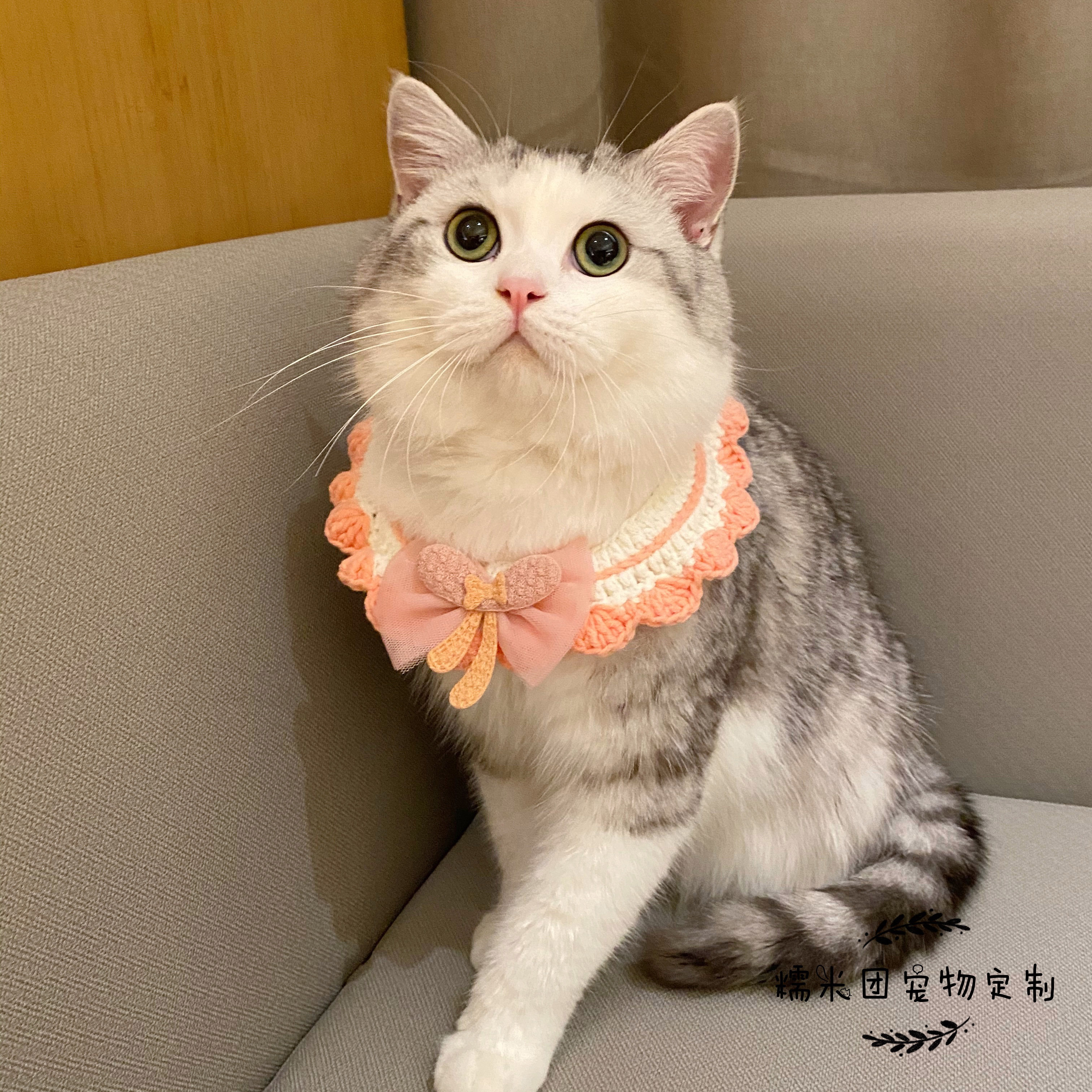 包邮手工节日装饰猫咪狗狗围脖