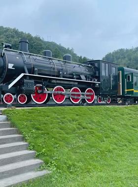 大型复古蒸汽火车头模型