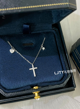 LJTY【锁骨十字架】项链女纯银小巧精致配饰2025爆款银饰生日礼物