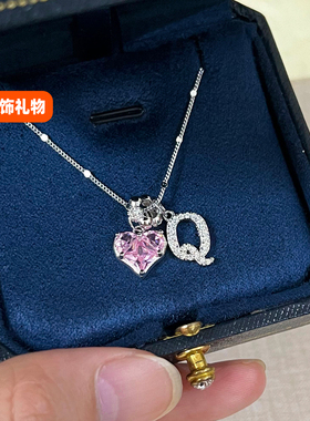 LJTY【首字母】属于自己的！含爱心甜美项链女纯银2025配饰不掉色