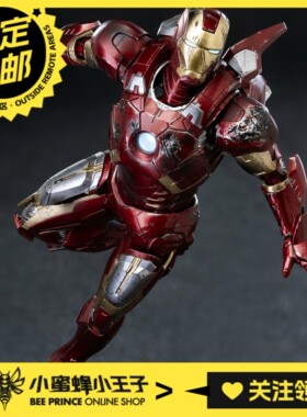 预定定金 Threezero 3Z0969 DLX 钢铁侠Mark 7 战损版 机甲成品