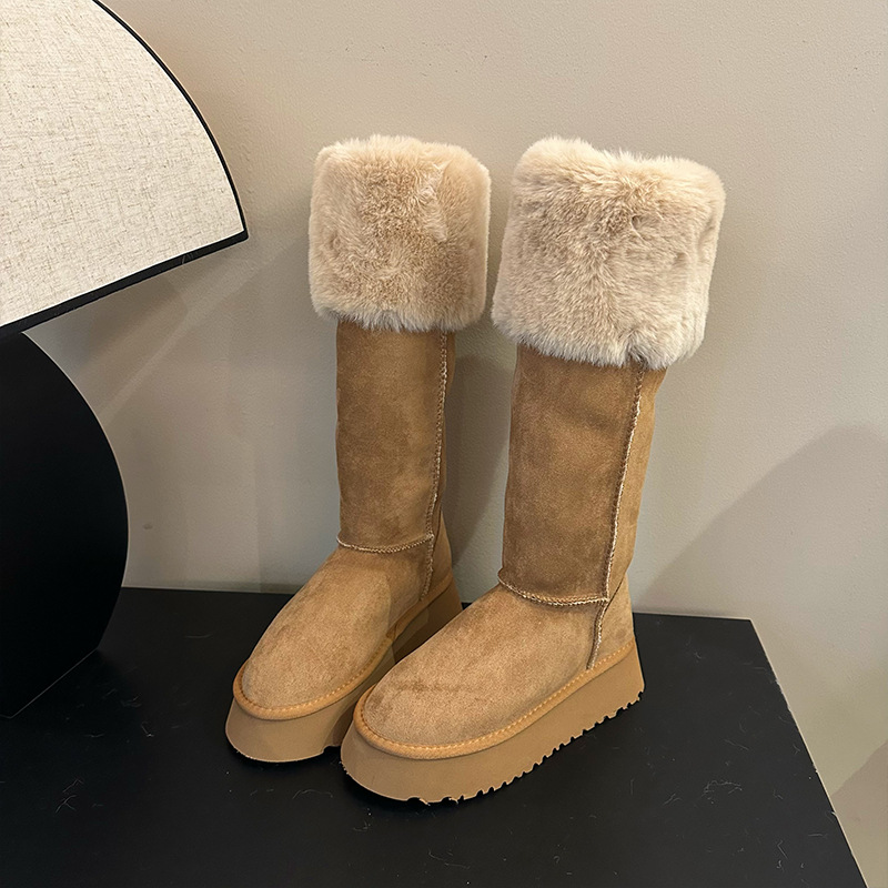 东北抗寒加厚两穿雪地靴女2025冬季新款防滑加绒棉鞋不过膝长筒靴