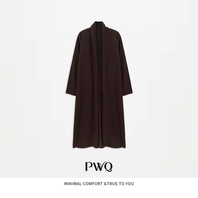 【ROW风随性】外套100羊毛长袖无扣长款开衫针织衫SZDD-25111303-