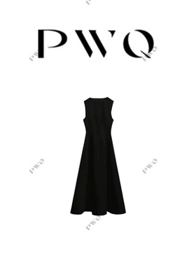 【C位女主角】连衣裙背心裙黑色小高领无袖收腰修身气质优雅5019