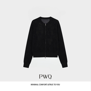 上衣绵羊毛圆领拉链款 镂空外套HY 26032104 长袖