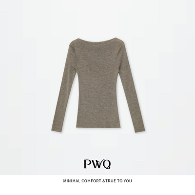 【法式优雅】上衣100羊毛一字领长袖针织衫PYF-25122512-DI