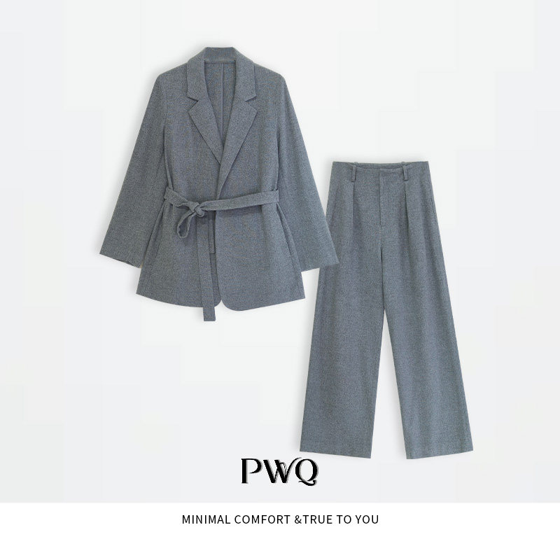 套装100山羊绒西装外套中腰直筒休闲裤DFQ-25123018-DG,女装/女士精品,时尚套装,淘宝优惠券,粉丝福利购,淘宝优惠卷