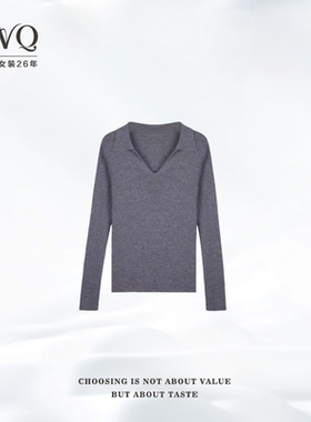 上衣V领polo羊毛针织气质百搭打底衫TT-101901
