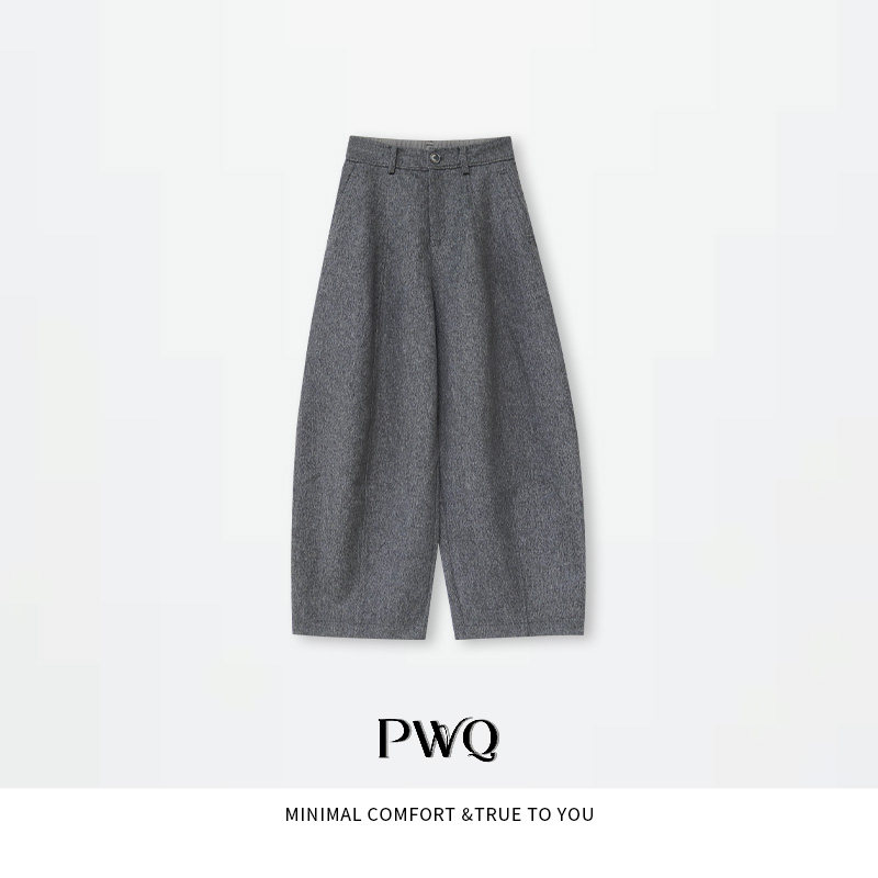 【气球裤】休闲裤绵羊毛直筒阔腿裤BYM-25122805-DK,女装/女士精品,休闲裤,淘宝优惠券,粉丝福利购,淘宝优惠卷