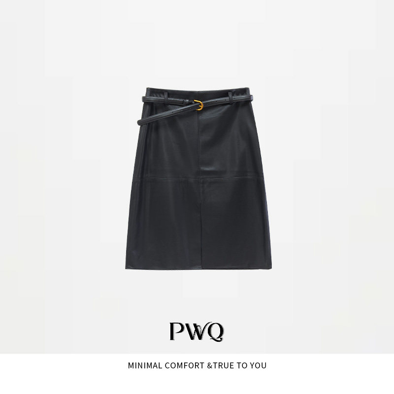 【刚柔并济】半身裙高腰包臀PU直筒裙百搭MSCC-2582611-QS