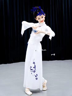 舞蹈演出表演服茶盏流香独舞演出 儿童古典舞群舞同款 白瓷旋香