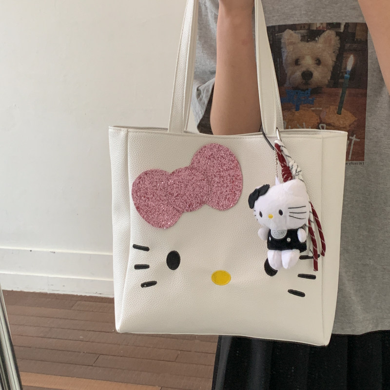 卡通KT猫托特包女2026新款可爱大容量通勤单肩腋下学生党手提包